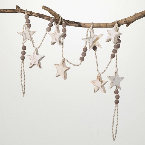 6' Wooden Star-Bead Garland - Themed Rentals - Wooden star garland for rent Twin Cities